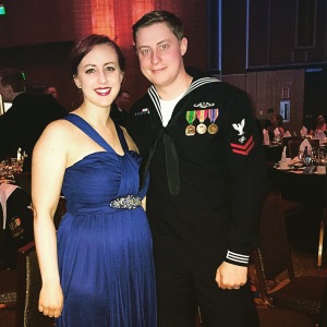 My hubby and I at 2015 Sub Ball where we live. :) Celebrating the Navy's 115th Birthday!  